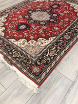 Persian Tabriz Hand Knotted Wool & Silk 5x7