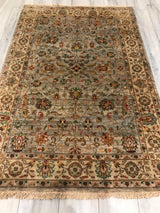 India Kashan Hand Knotted Wool 4x6
