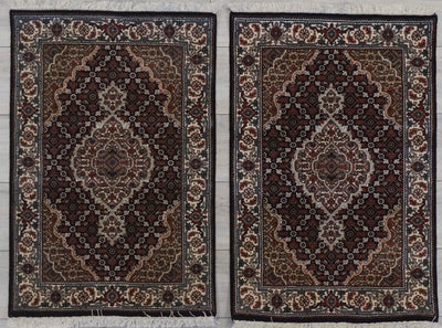 India Tabriz Mahi Hand Knotted Wool & Silk 2x3