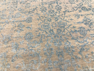 India Contemporary Hand knotted Wool & Silk 8x10