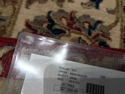 India Ziegler Hand Knotted Wool 9x12