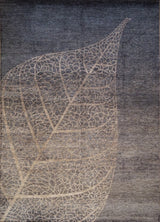 India Leaf Hand Knotted Wool 8x10