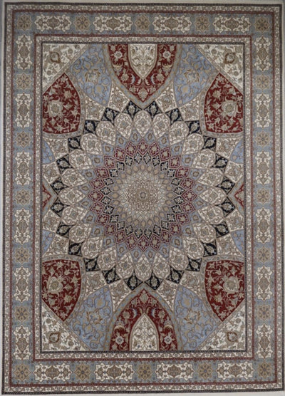 India Tabriz Gombad Hand Knotted Wool & Silk 9x12