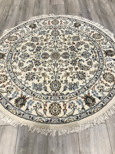 India Nain Hand Knotted Wool & Silk 5x5