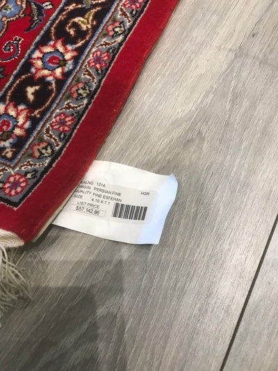 Persian Esfahan Hand Hand Knotted Wool & Silk  5x7