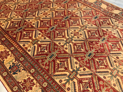 Pakistan Kazak Hand Knotted Wool 9x12