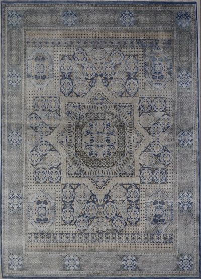 India Mamluk Hand Knotted Wool & Silk 8x10