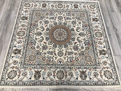 India Nain Square Hand Knotted Wool & silk 5x5