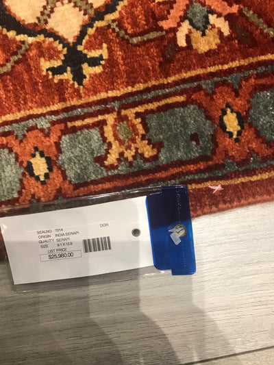 India Heriz Hand Knotted Wool 9x12