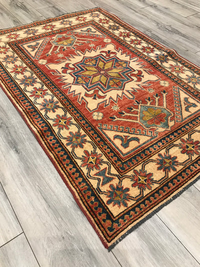 Pakistan Kazak Hand Knotted Wool 4x6