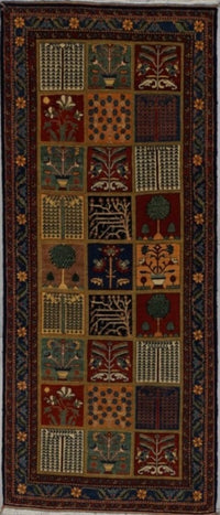 Persian Old Baktiari Hand Knotted Wool 3x8