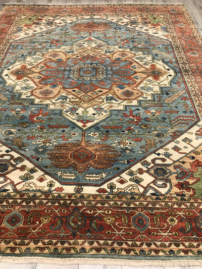 India Heriz Hand Knotted Wool 8x10