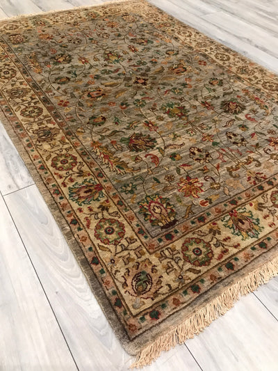 India Kashan Hand Knotted Wool 4x6