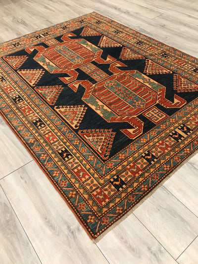 Pakistan Kazak Shirwan Hand Knotted Wool 5x7