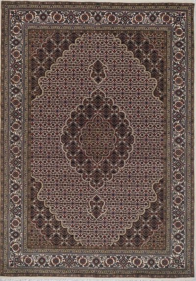 India Tabriz Hand Knotted Wool & silk 5x7