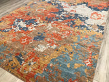 India Splash  contemporary  Hand Knotted Wool 9x12