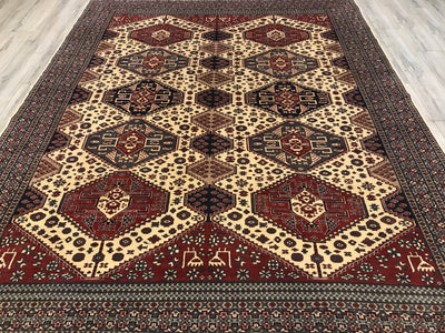 Pakistan old Rug Tafresh Hand Knotted Wool  8X11