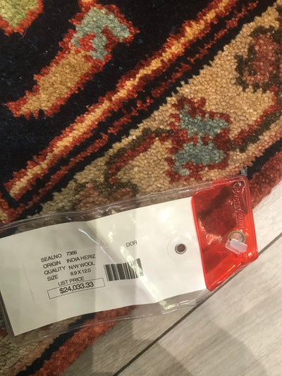 India Heriz Hand Knotted Wool 9x12