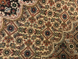 India Tabriz Mahi hand Knotted wool & silk 5x7