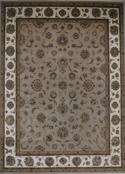 India Jaipur Hand Knotted Wool & Silk 9x12