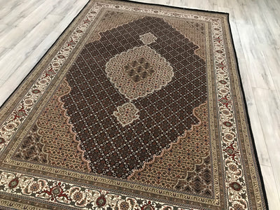 India Tabriz Mahi hand Knotted Wool & Silk 6x9