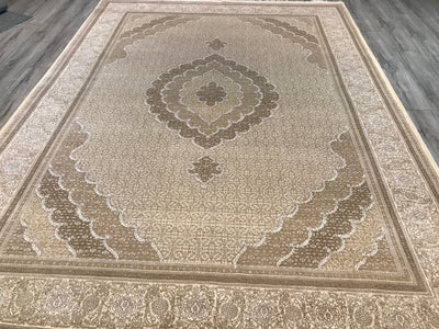 India Tabriz Mahi Hand Knotted Wool & Silk 8x11