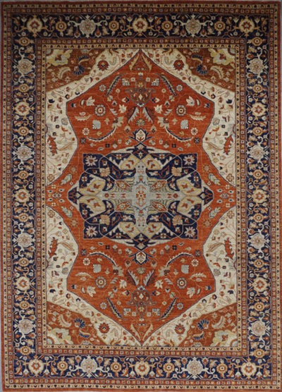 Pakistan Heriz Hand Knotted Wool 9x12