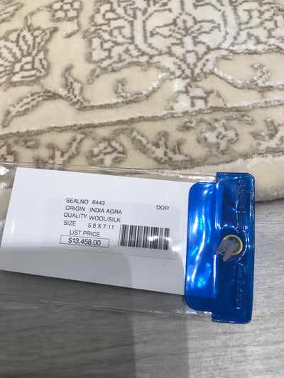 India Agra Hand Knotted Wool & Silk 6x8