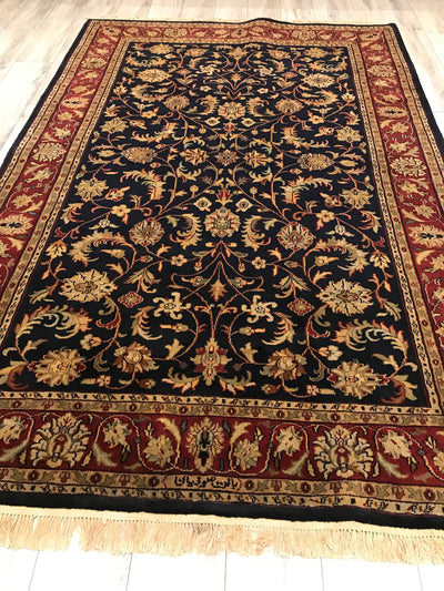 India Jaipur Hand Knotted Wool 6x9