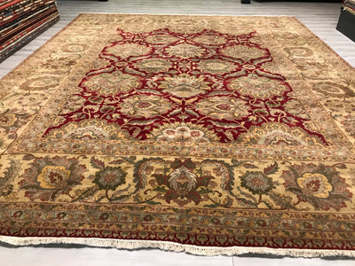 India Jaipur Hand Knotted Wool 12x15