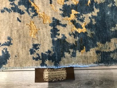 India Contemporary HDF Hand Knotted Wool & Silk 6x9