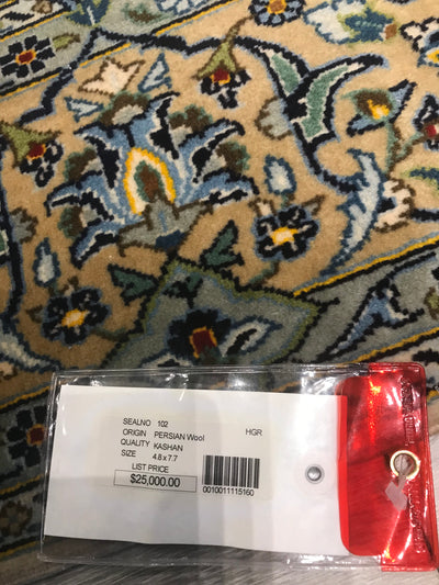 Persian old Kashan Hand Knotted Wool 5x8