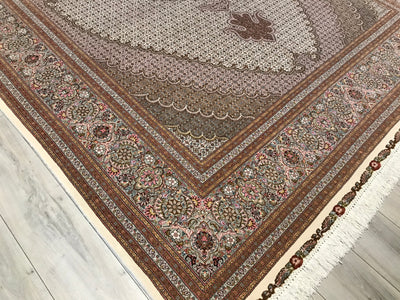 Persian Masterpiece Fine Tabriz Mahi Hand Knotted Lamb Wool & Silk 8x12