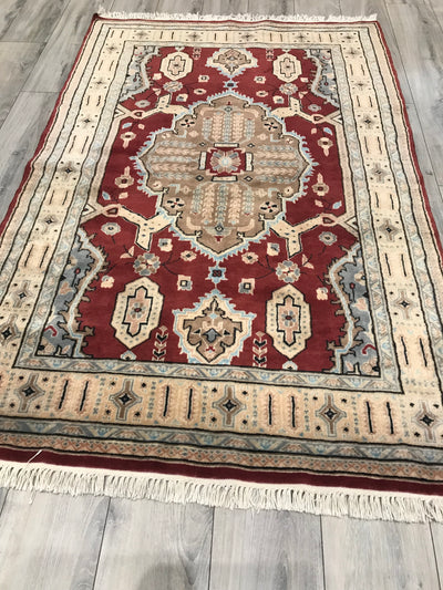 Pakistan Bokhara Hand Knotted Wool & Silk 4x6