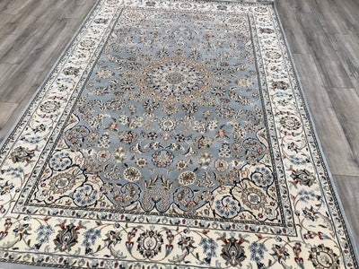 India Nain Hand Knotted Wool & Silk 6x 9