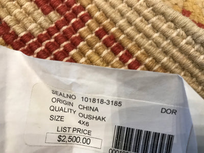 Chain Oushak Hand Knotted Wool 4x6