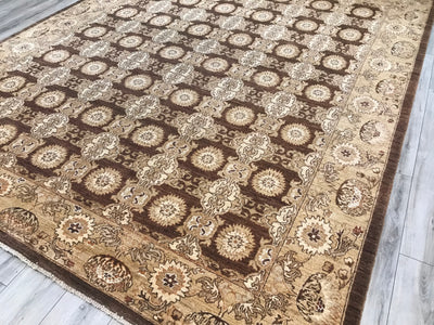 Pakistan Ziegler Hand Knotted Wool & Silk 9x11