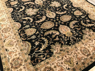 India Jaipur Hand Knotted Wool 9x12