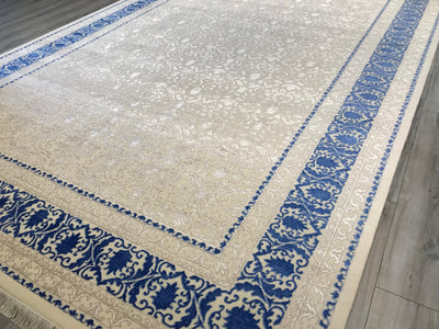 India Jaipur Hand Knotted Wool & Silk 10x14