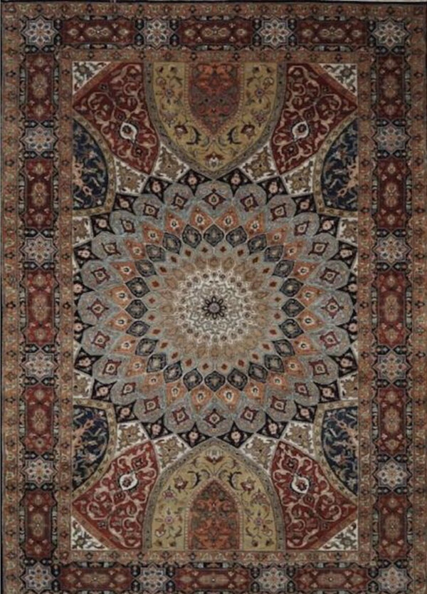 India Tabriz Dome Hand Knotted Wool  6x9