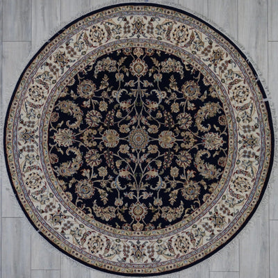 India Nain Hand Knotted Wool & Silk 6x6