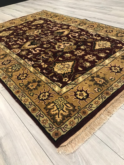 India Kashan Hand Knotted Wool 4x6