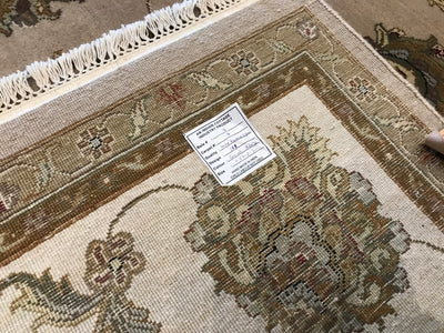 India Jaipur Hand Knotted Wool & Silk 9x12