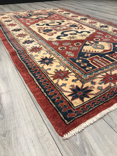Pakistan Kazak Hand Knotted Wool 4x6