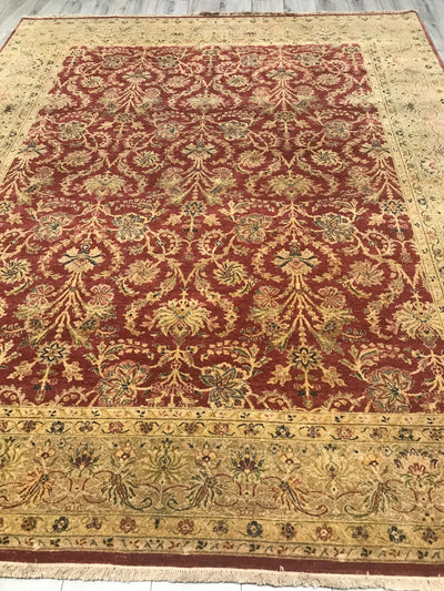 India Agra Hand Knotted Wool 8x10