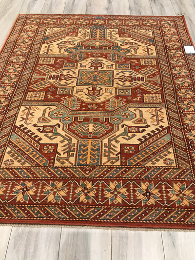 Pakistan Kazak Shirwan Hand Knotted Wool 5x7