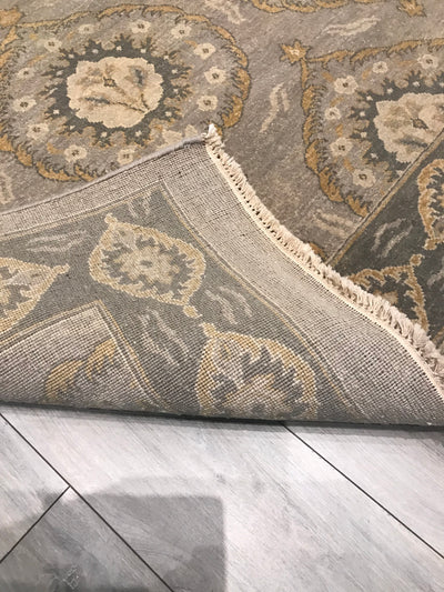 India Ottoman Hand Knotted Wool 9x12