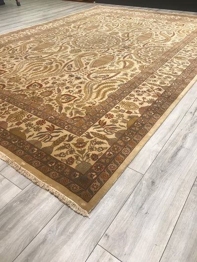 India Tabriz Hand Knotted Wool 9x12