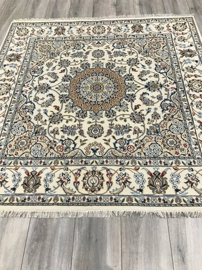 India Nain Hand Knotted Wool & Silk 5x5