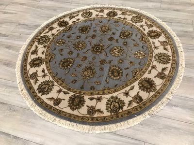 Ind Jaipur Hand Knotted Wool & Silk  5x5